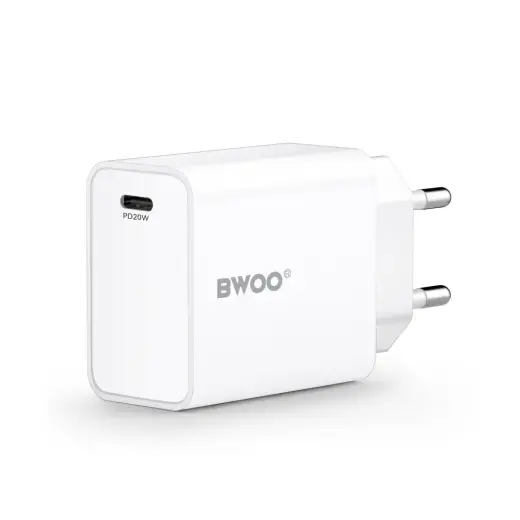 BWOO CDA226 tīkla lādētājs | 20W | PD, QC | USB-C | melns
