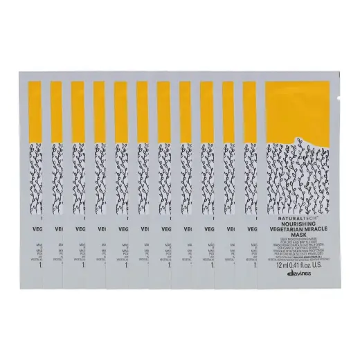 Set, Davines, Natural Tech Nourishing Hair Building Pack, Hair Treatment Cream Mask, 12 pcs, 12 ml