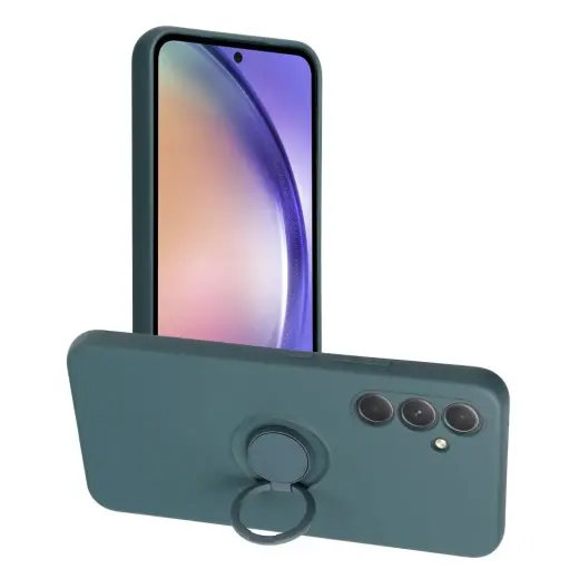 Silicone telefono dėklas su stovu Samsung Galaxy A54 5G (A546) žalias