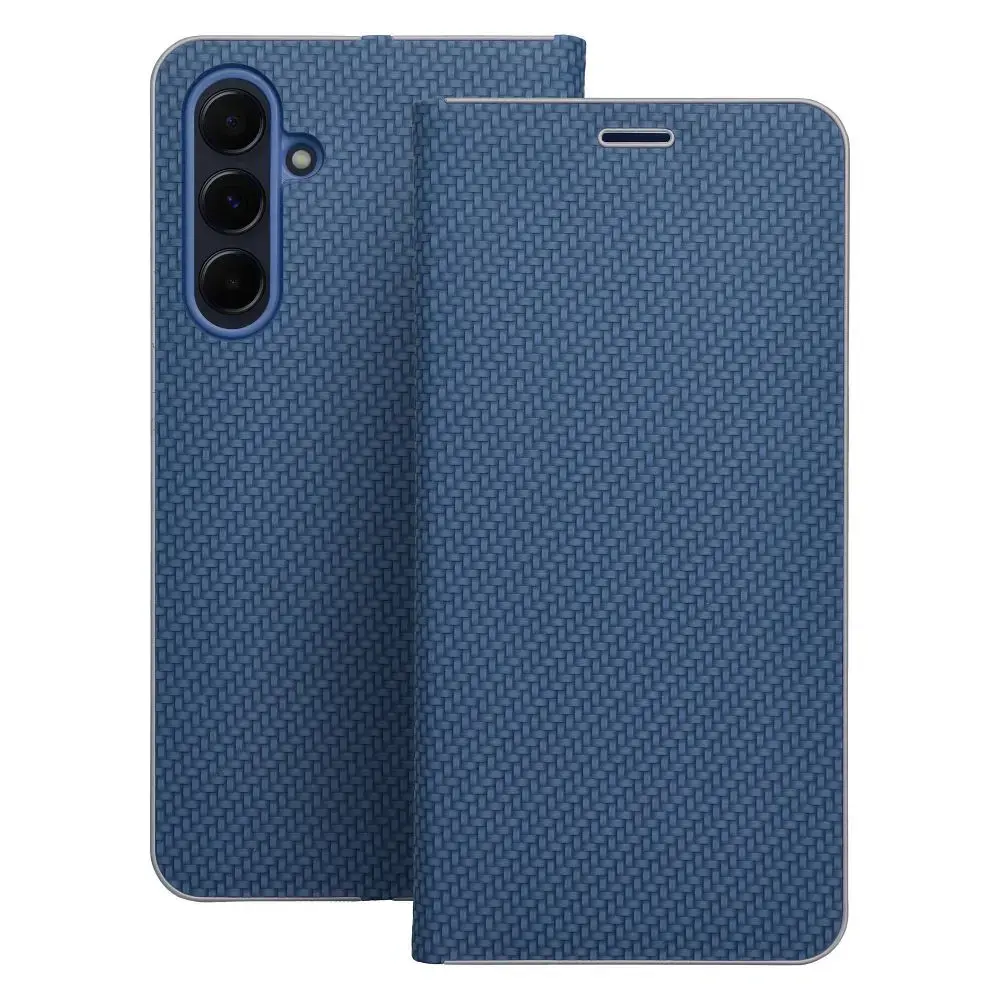 LUNA Carbon raamatutüüpi telefoni ümbris Samsung Galaxy A15 4G (A155) | A15 5G (A156) sinine