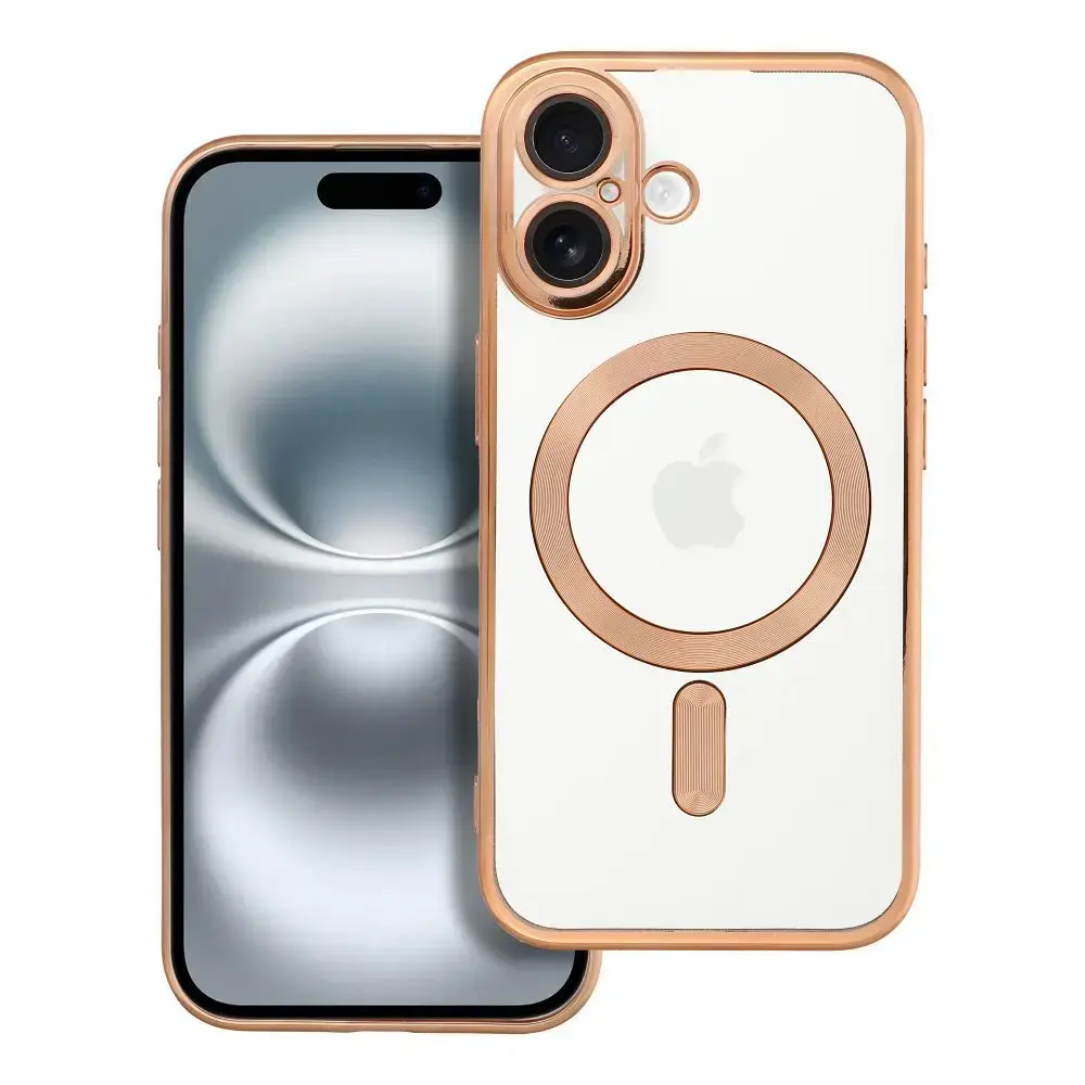 Electro Mag maciņš ar MagSafe atbalstu telefonam iPhone 16 zelta krāsā
