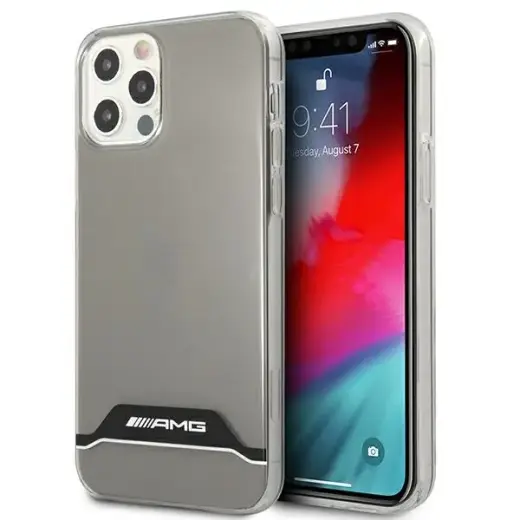 AMHCP12MTCBW AMG PC|TPU Horizontal Stripes Case for iPhone 12|12 Pro 6.1 Transparent|Black