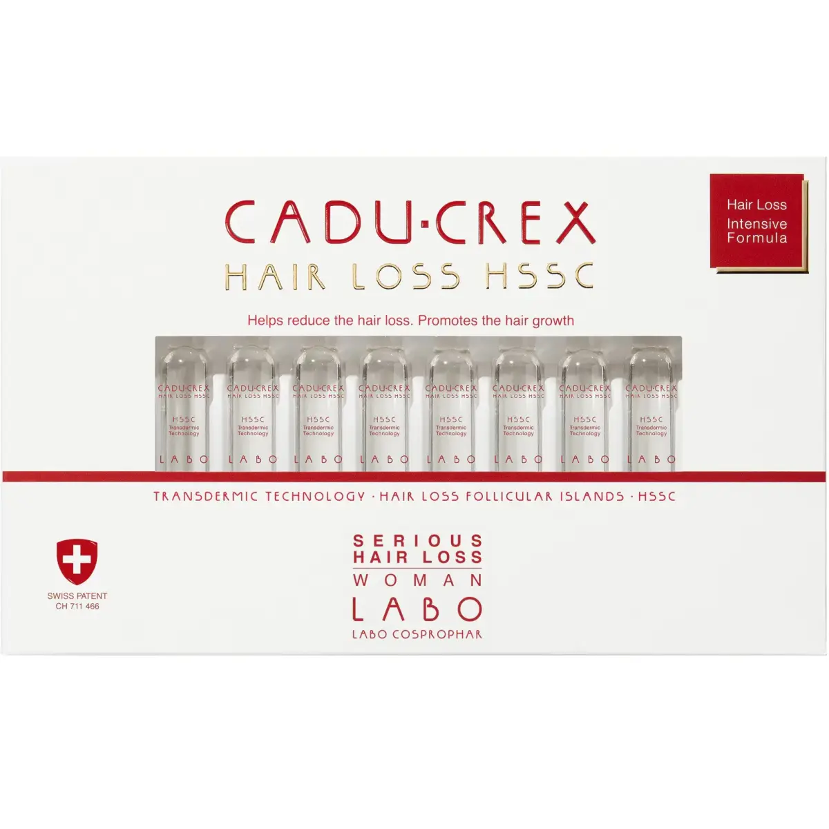 Labo, Cadu-Crex Severe Stage, Anti-Hair Loss, Ampoules Treatment Serum, For Scalp, For Women, 20 pcs, 3.5 ml