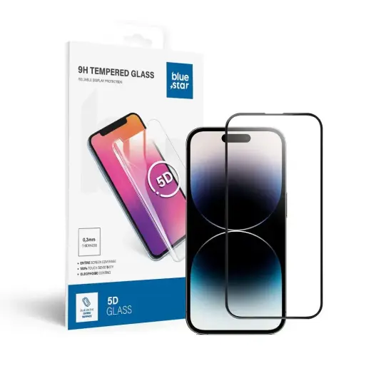 Tempered glass to iPhone 14 PRO (full glue) Blue Star 5D black