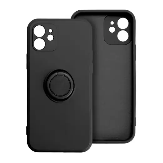 Silicone Ring telefoni ümbris alusega iPhone 17 Pro | iPhone 18 Pro must