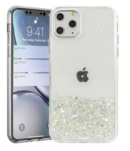 Fusion glue glitter silicone case for Samsung A135 Galaxy A13 4G transparent