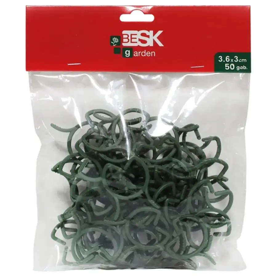 Plant clips 36x30mm 50pcs, green