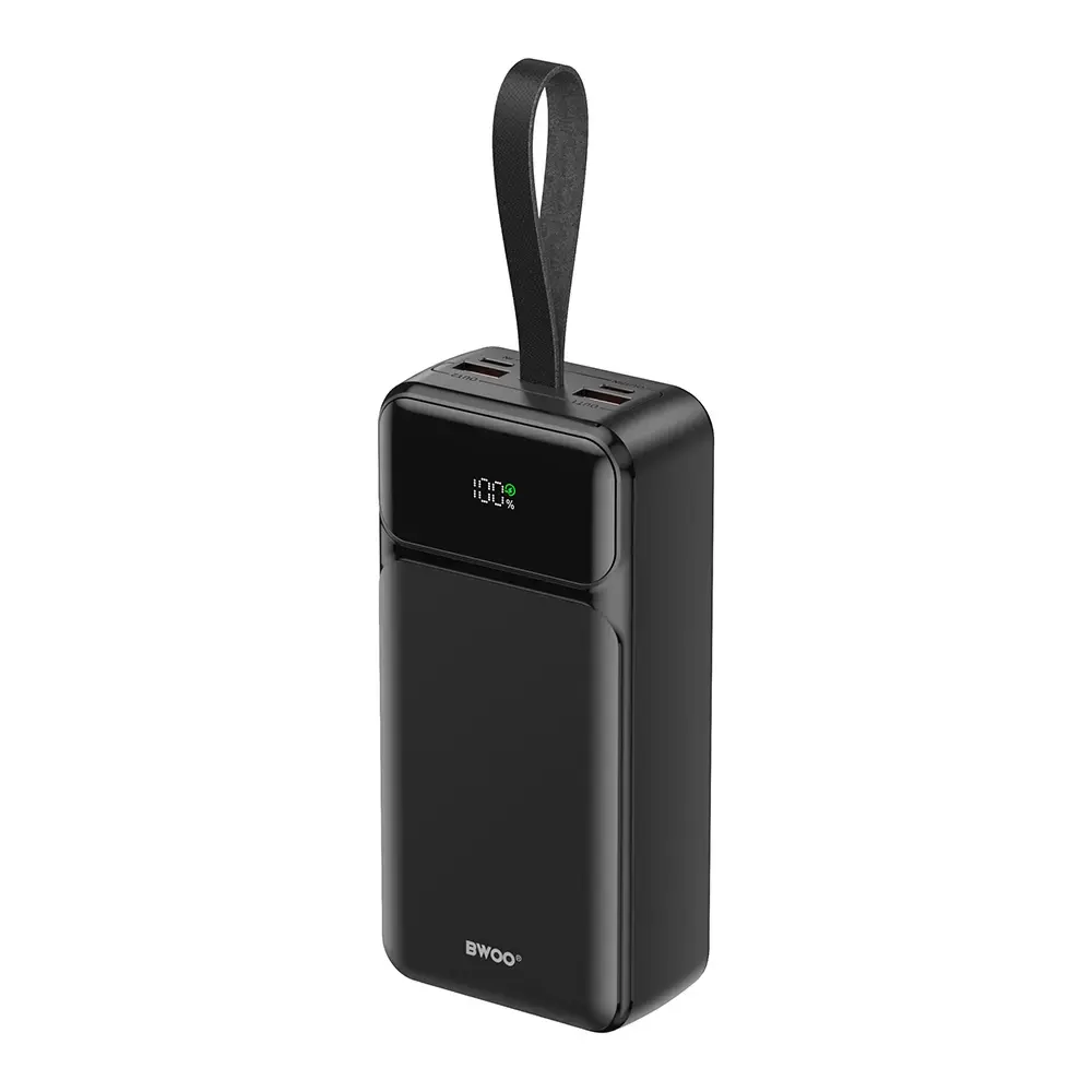 BWOO 65W ārējais akumulators (powerbank) | 30000 mAh | 65W | USB-A, USB-C | melns