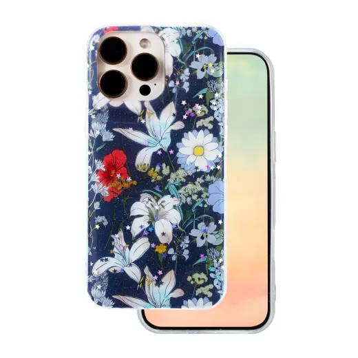 Glow Glam phone case for iPhone 16 Pro Max blue