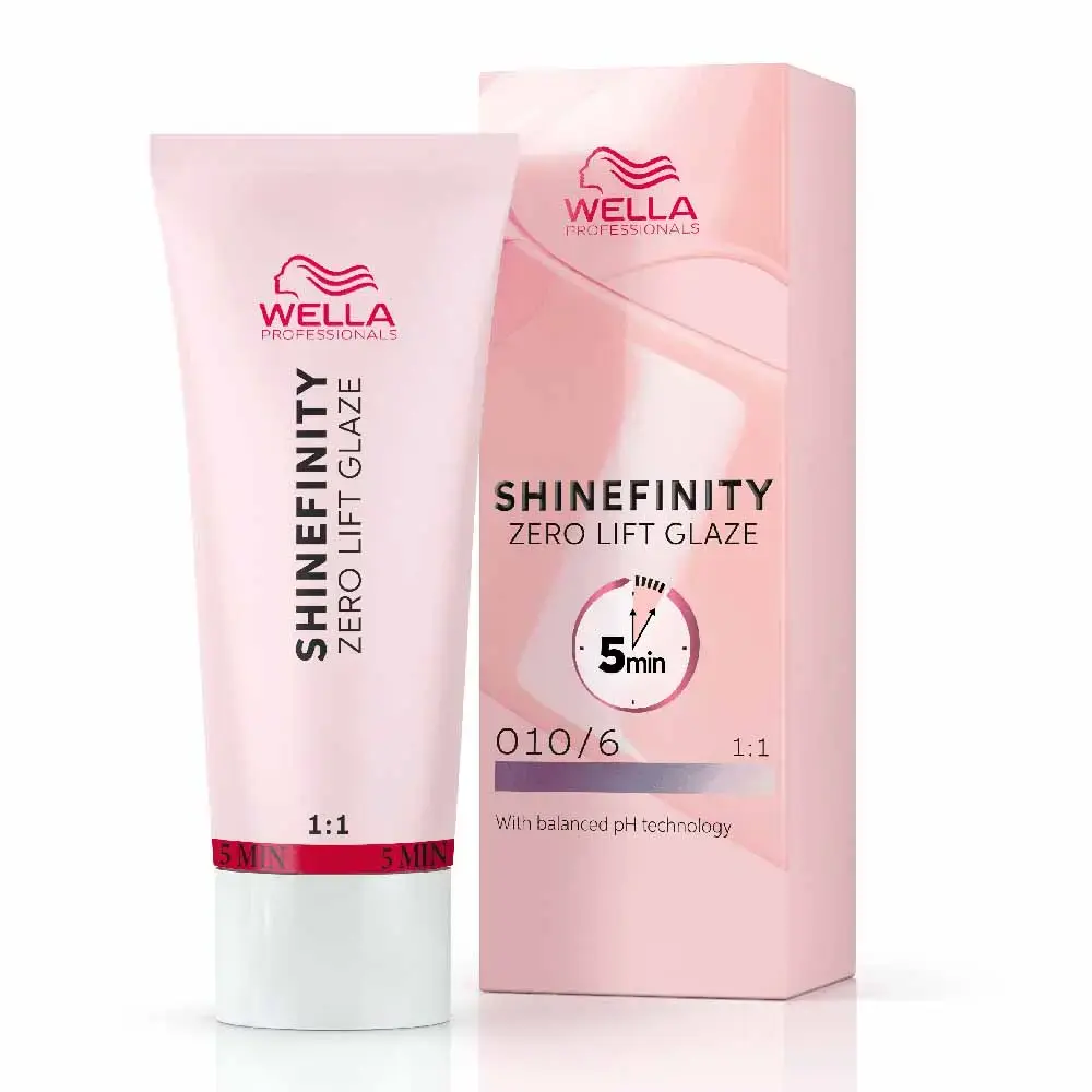 Wella Shinefinity Zero Lift Glaze - Professional Hair Dye, 60 Ml 010/6 Transparent | Lawendowy Błysk