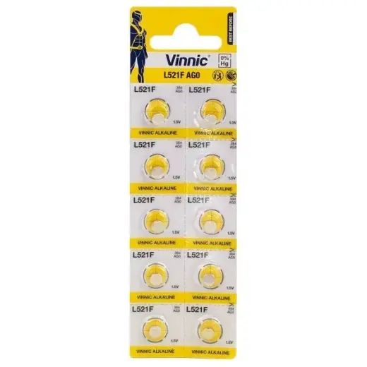Vinnic AG0 | LR521 | SR521W | 379 | Alkaline 1.5V Baterijas (10gab.)