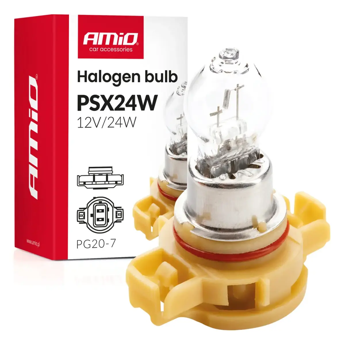 Halogen Bulb PSX24W PG20-7 12V 24W AMIO-04411