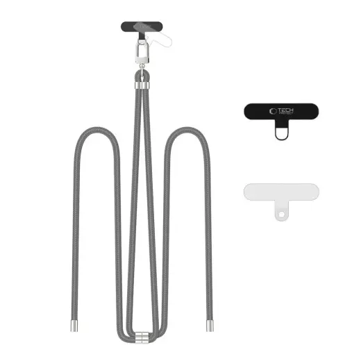 TECH-PROTECT C7S ROPE CROSSBODY STRAP CRAYON GREY|SILVER