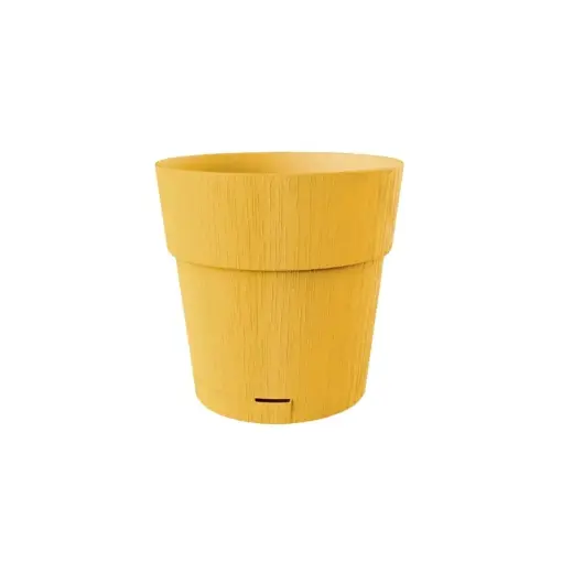 Puķu pods ar paliktni Ethica Ø15x15cm sinepju dzeltens
