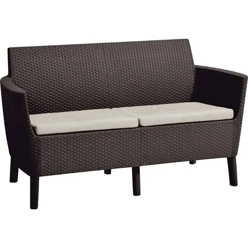 Dārza dīvāns divvietīgs Salemo 2 Seater Sofa brūns