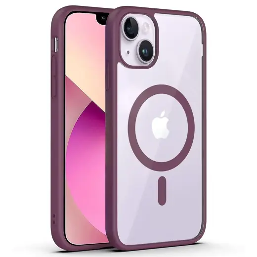 Fusion MagSafe Matt protect silicone case for Apple iPhone 15 Pro Max wine red