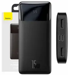 Внешний аккумулятор (powerbank) Baseus Bipow PPDML-I01 | 10 000 мА·ч | 15 Вт | USB-C, USB-A, Micro USB | чёрный