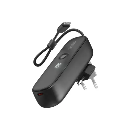SBS Hybrid PD išorinė baterija (powerbank) | 5 000 mAh | 20W | PD | USB-C | juodas