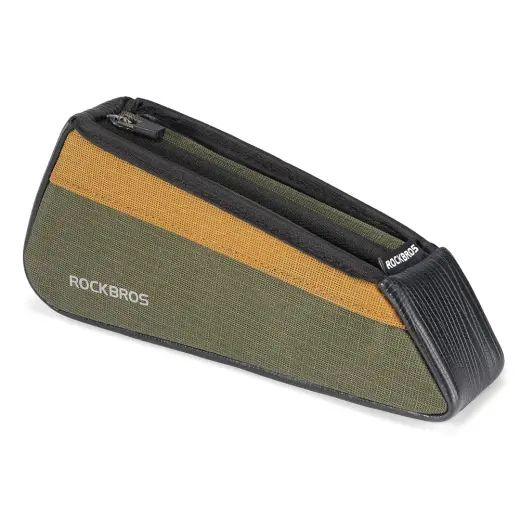 Rockbros 088 Top Tube Bike Bag 0.25L - Green and Orange