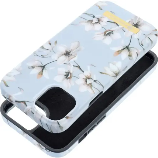 Forcell F-Protect maciņš ar MagSafe atbalstu telefonam iPhone 15 Plus varavīksnes krāsā (dizains spring flowers)