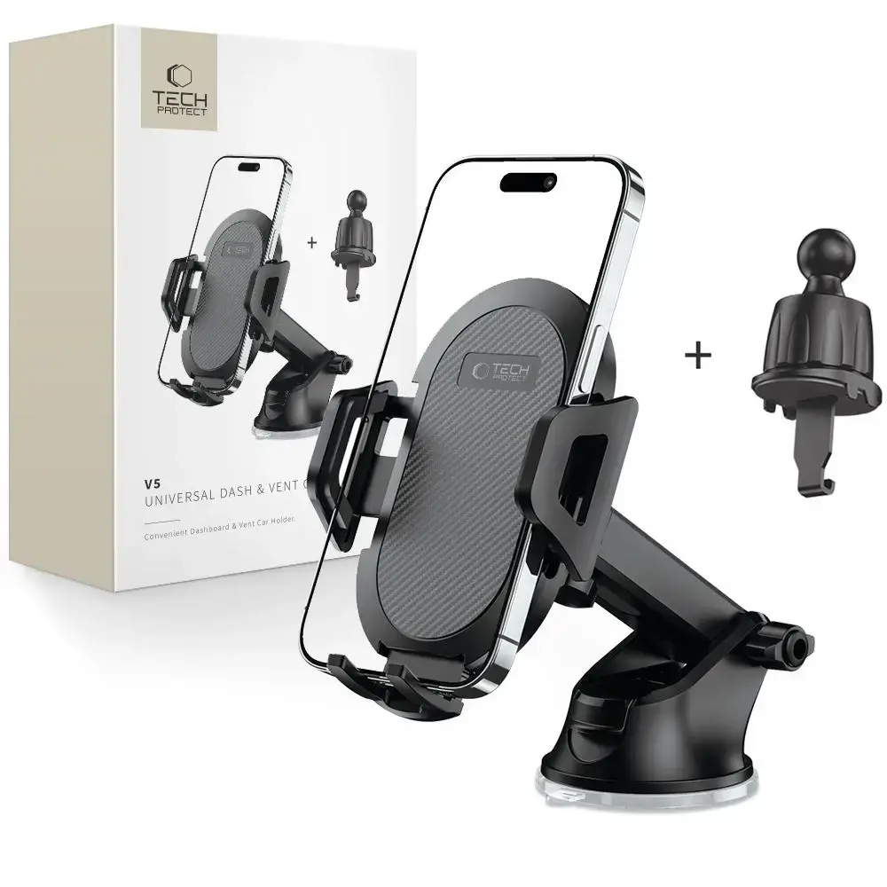Tech-Protect V5 car phone holder for cockpit | air vent - black