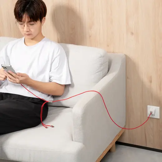 Baseus CASX010009 3-in-1 data transfer and charging cable | USB-A to Micro USB, USB-C, Lightning | 18W | 1.2m | red