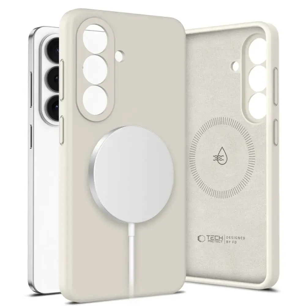 TECH-PROTECT Silicone maciņš ar MagSafe atbalstu telefonam Samsung Galaxy S26 (S942) bēšs