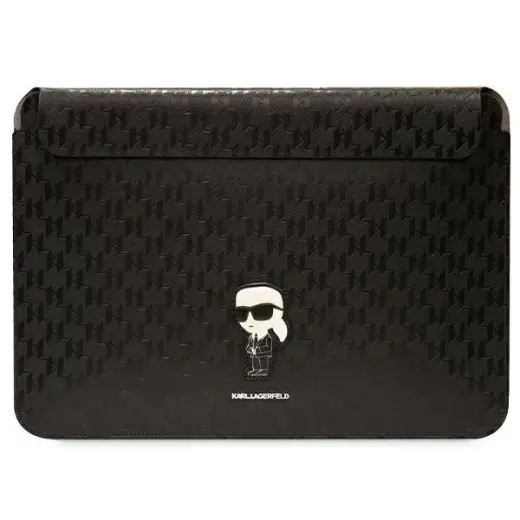 Karl Lagerfeld Sleeve KLCS16SAKHPKK 16" czarny|black Saffiano Monogram Ikonik
