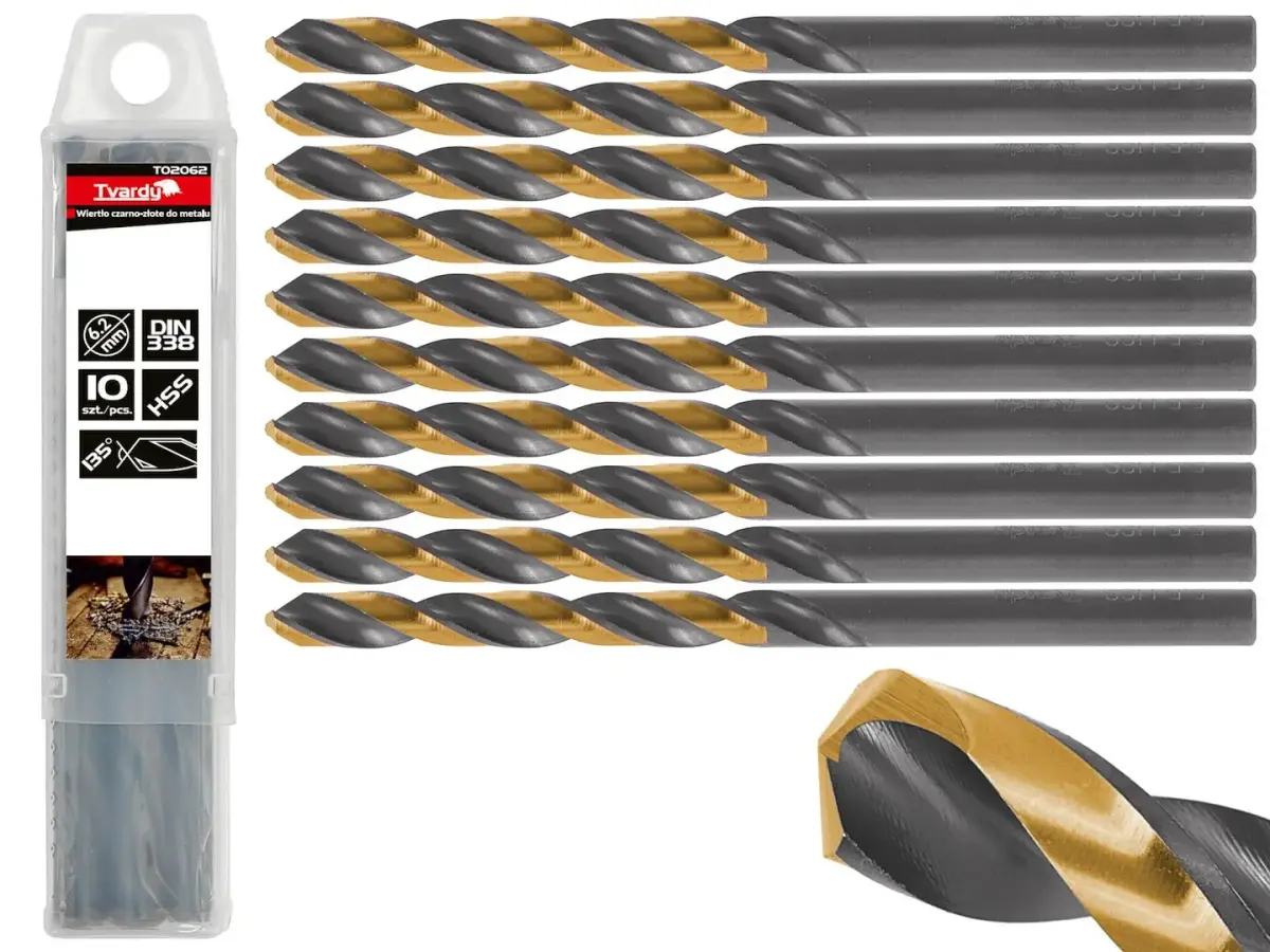HSS 6.20mm must-kuldne metalli keerdpuur