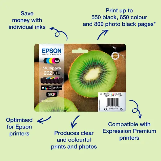 Tintes kārtridžs Epson 202 C13T02E14010 melns