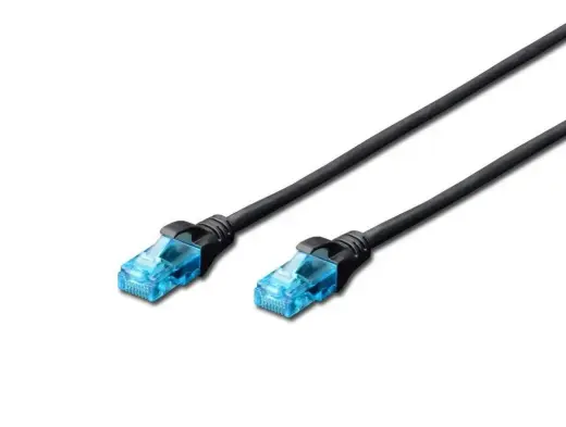 Patch cord RJ45|RJ45 U|UTP kat. 5e 3,0m AWG 26|7 PVC Black