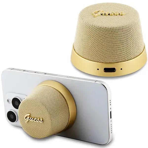 Guess głośnik Bluetooth GUWSC3ALSMD Speaker Stand złoty|gold Magnetic Script Metal