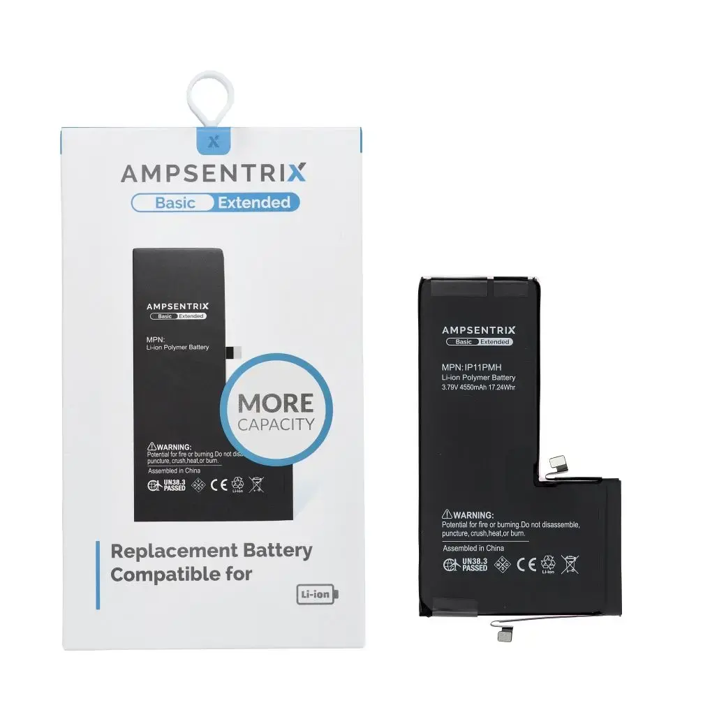 AmpSentrix Basic battery for iPhone 11 Pro Max (high capacity 4550mAh)