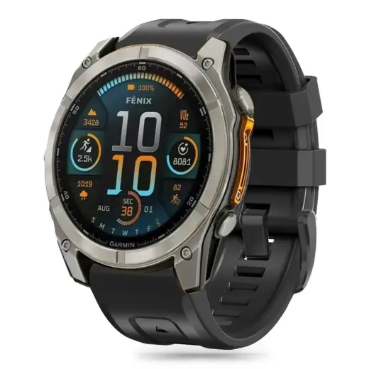 Tech-Protect išmaniojo laikrodžio dirželis Garmin Fenix 5/6/6 Pro/7/8 (47 mm) | silikoninis | juodas