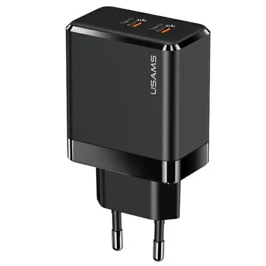 USAMS T54 tīkla lādētājs | 40W | PD | USB-C | melns