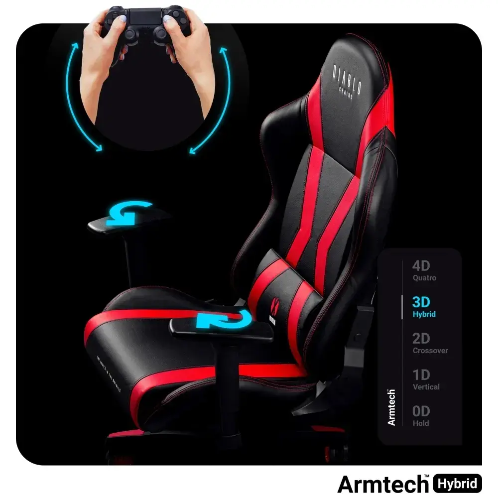 Gaming chair Diablo Chairs X-Horn 2.0 Normal Size black-red