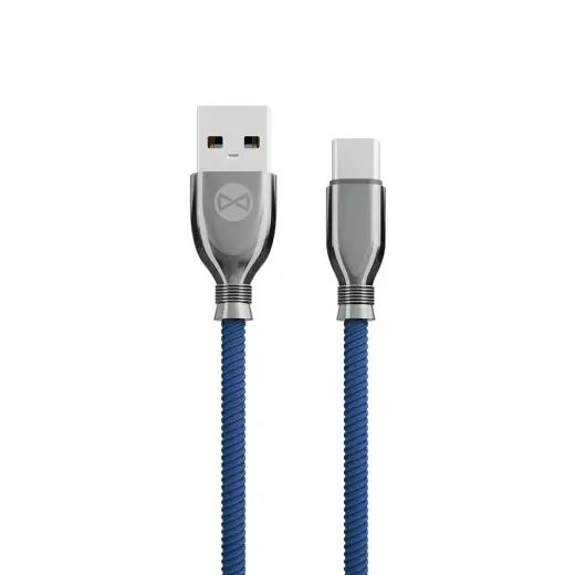 Forever Tornado datu pārraides un uzlādes vads | USB-A uz USB-C | 15W | 1m | zils