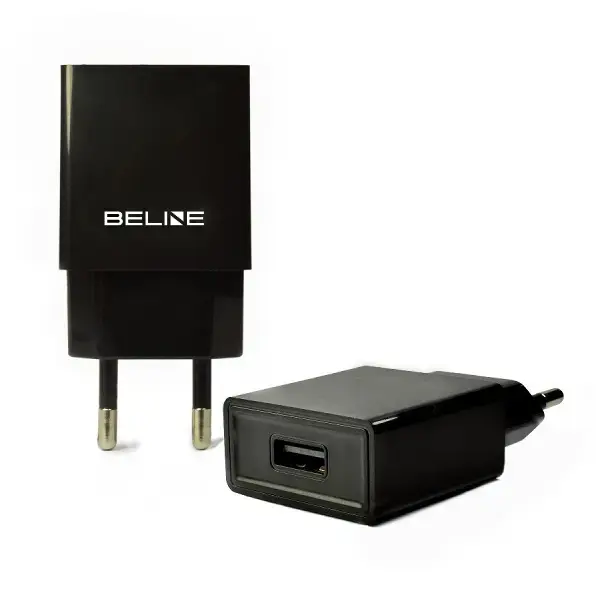 1xUSB 1A tīkla lādētājs melns