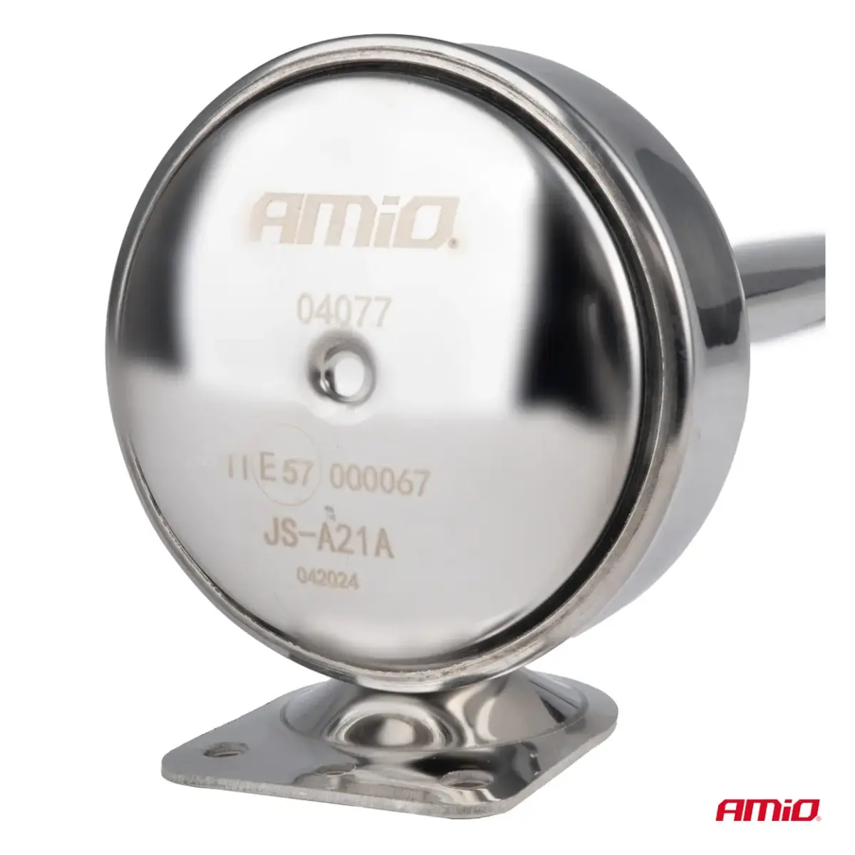 Horn fanfare sound signal chrome 520mm 12V 24V HighTone AMIO-04077
