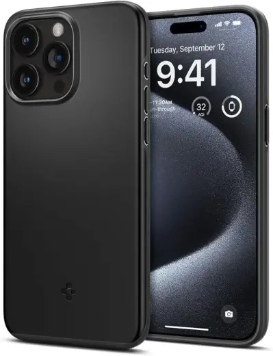 Spigen Thin Fit iPhone 15 Pro 6.1" czarny|black ACS06686