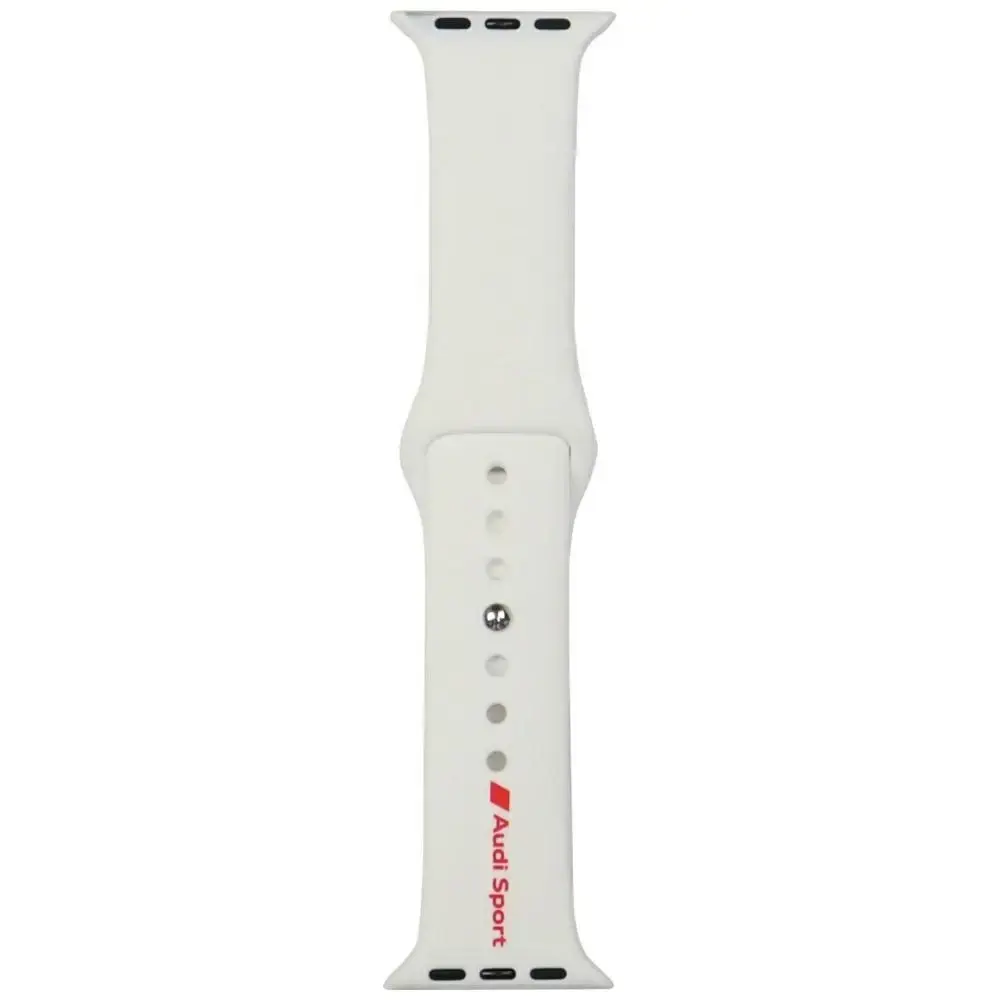Audi Sport Red Logo Silicone Watch Strap for Apple Watch 40 | 41 | 42 mm - white