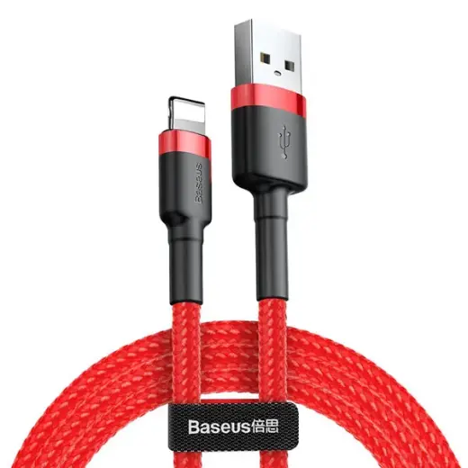 Baseus CALKLF-B09 datu pārraides un uzlādes vads | USB-A uz Lightning | 12W | 1m | sarkans