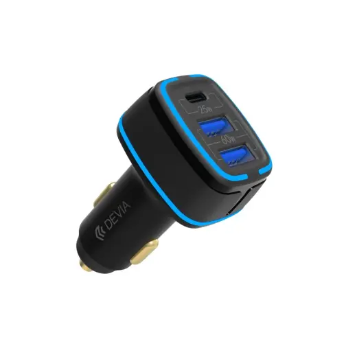 Devia car charger Extreme PD QC 3.0 85W 1x USB-C 2x USB black
