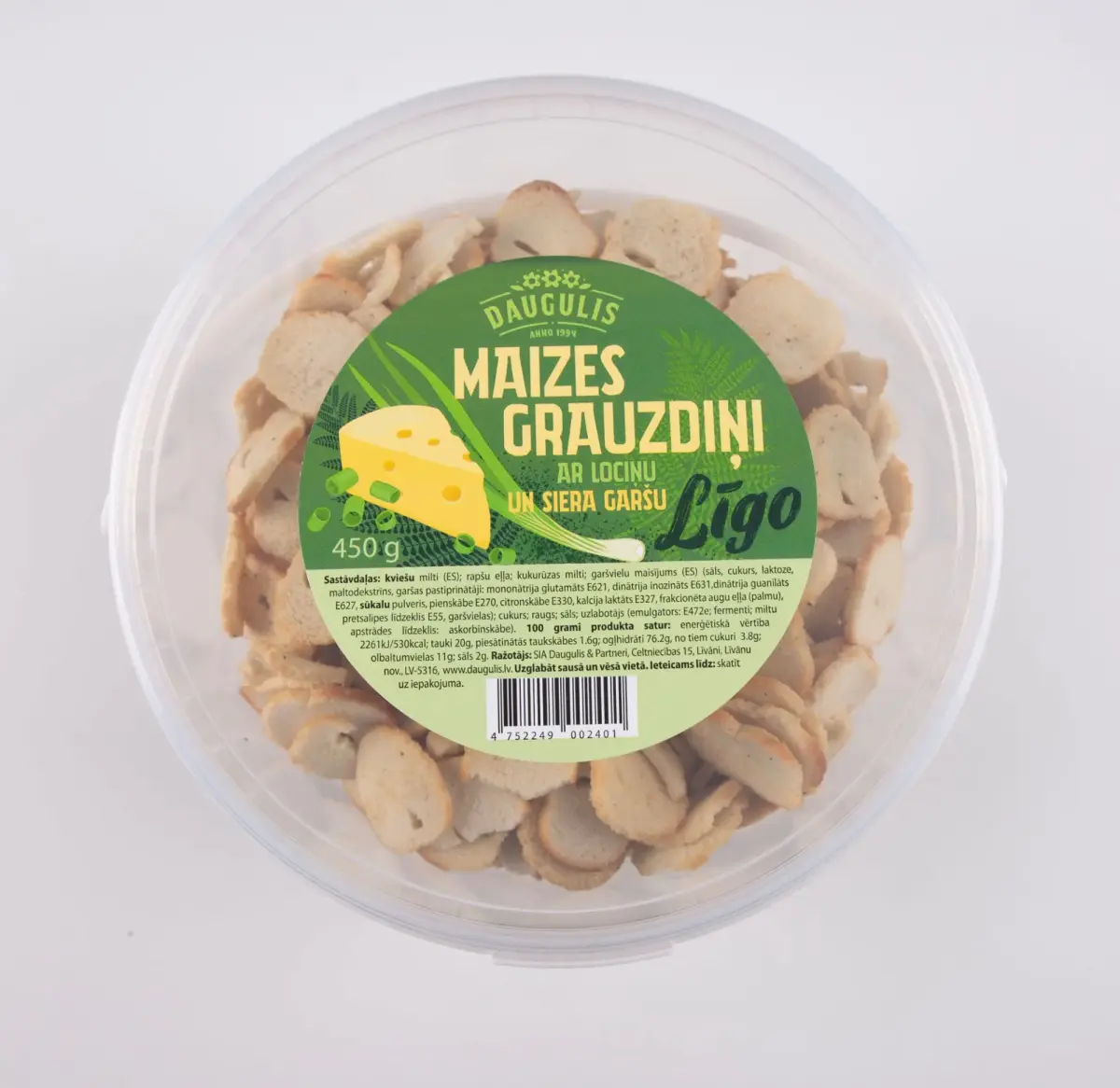 Grauzdiņi DAUGULIS, ar lociņu un siera garšu, 450g