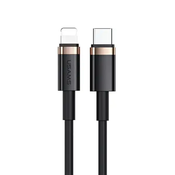 USAMS U63 SJ484USB01 datu pārraides un uzlādes vads | USB-C uz Lightning | 20W | 1.2m | melns, balts