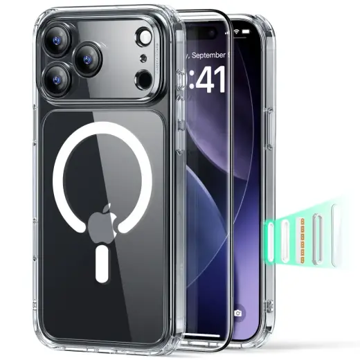 ESR CLASSIC HYBRID maciņš ar MagSafe atbalstu telefonam iPhone 17 Pro Max caurspīdīgs