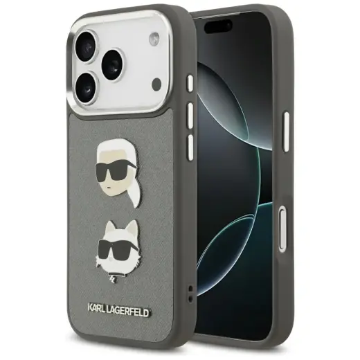 Karl Lagerfeld FW Grained чехол для телефона iPhone 17 Pro серый