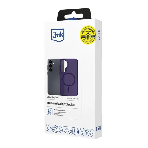3mk Smoke MagCase maciņš ar MagSafe atbalstu telefonam Samsung Galaxy S25 Ultra (S938) violets caurspīdīgs