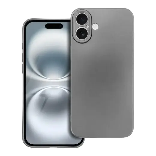 Metallic maciņš telefonam iPhone 16 Plus pelēks