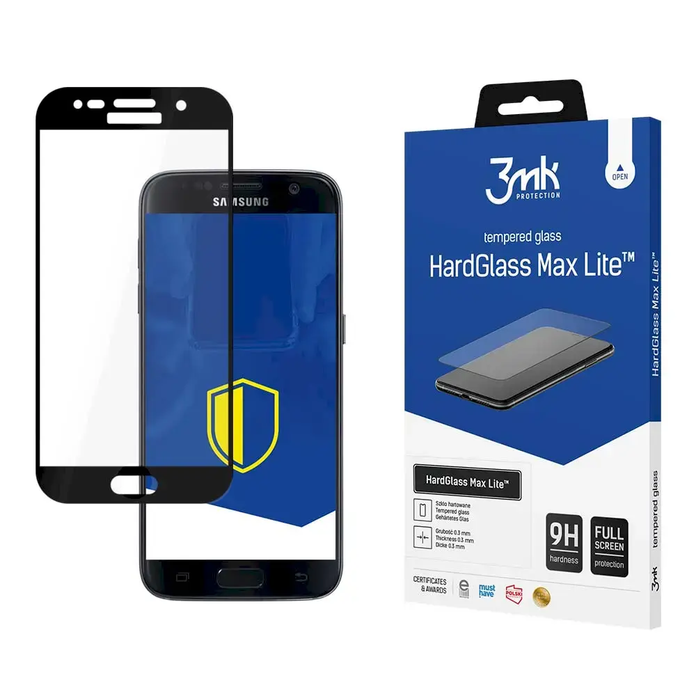 Samsung Galaxy S7 Black - 3mk HardGlass Max Lite™ screen protector